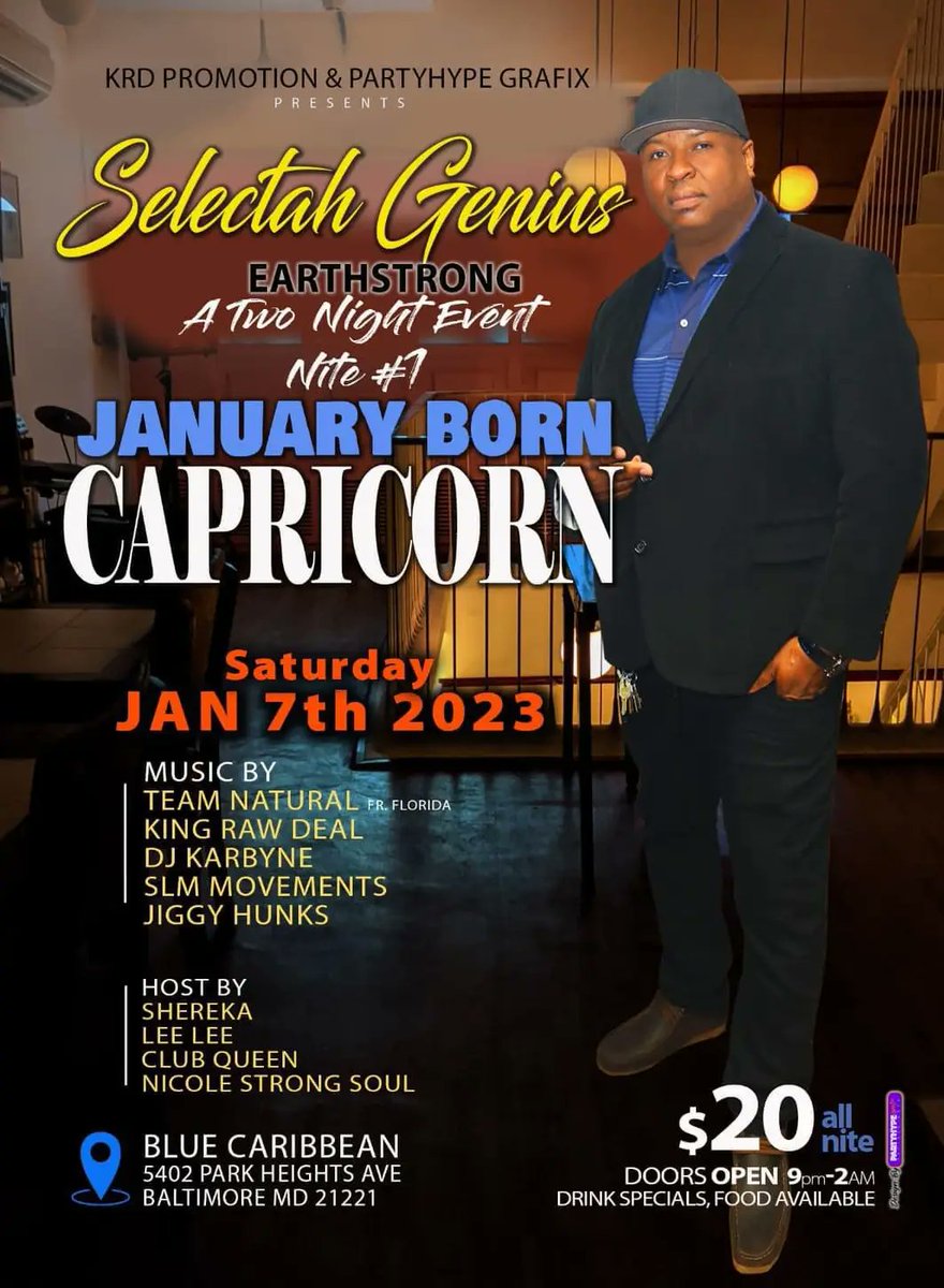 a1entpromo's tweet photo. Tonight tonight tonight Saturday January 7th 2023 baltimore city get ready for a weekend of enjoyment. Capricorn birthday BASH 9pm to 2am. Then shoe fetish 1am until you tired. https://t.co/jN6QWt5BGv