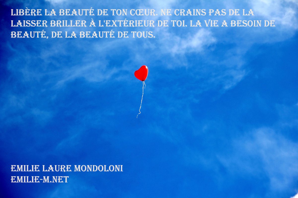 Libère la beauté de ton cœur. Ne crains pas de la laisser briller à l'extérieur de toi. La vie a besoin de beauté, de la beauté de tous.

Émilie Laure Mondoloni
emilie-m.net
#libérationémotionnelle #coeur #confianceensoi #developpementspirituel #spiritualité