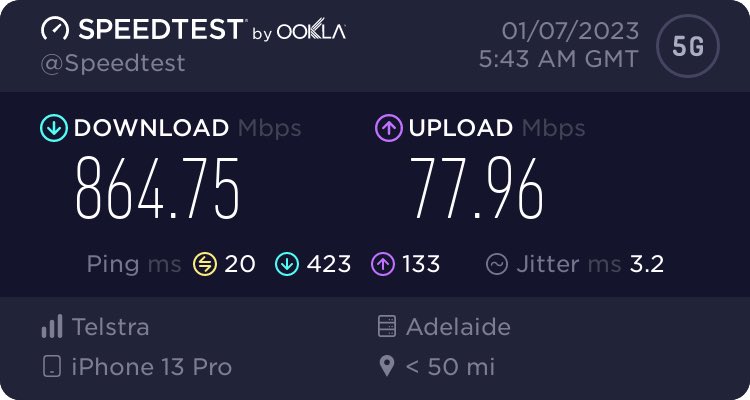 Adelaide 5G 😅