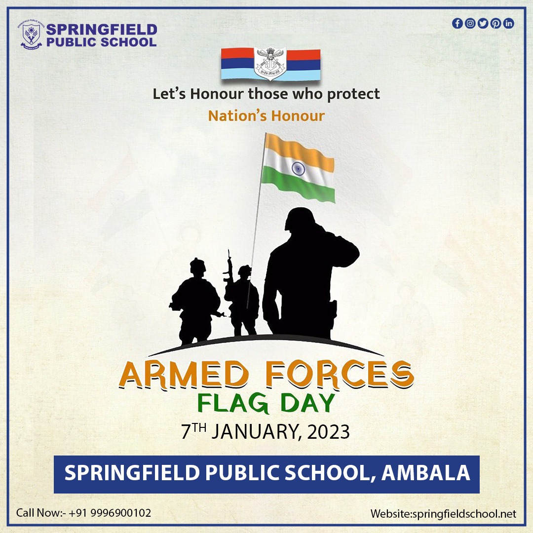 Springfield_IND's tweet photo. Salute to the men in uniform who valiantly fought on our borders to safeguard the country's honor.
#flagday #flag #indianarmy #india #army #indianairforce #indiannavy #indian #jaihind #bsf #BoardingSchool #SpringfieldPublicSchool https://t.co/5wPUdwVeQv