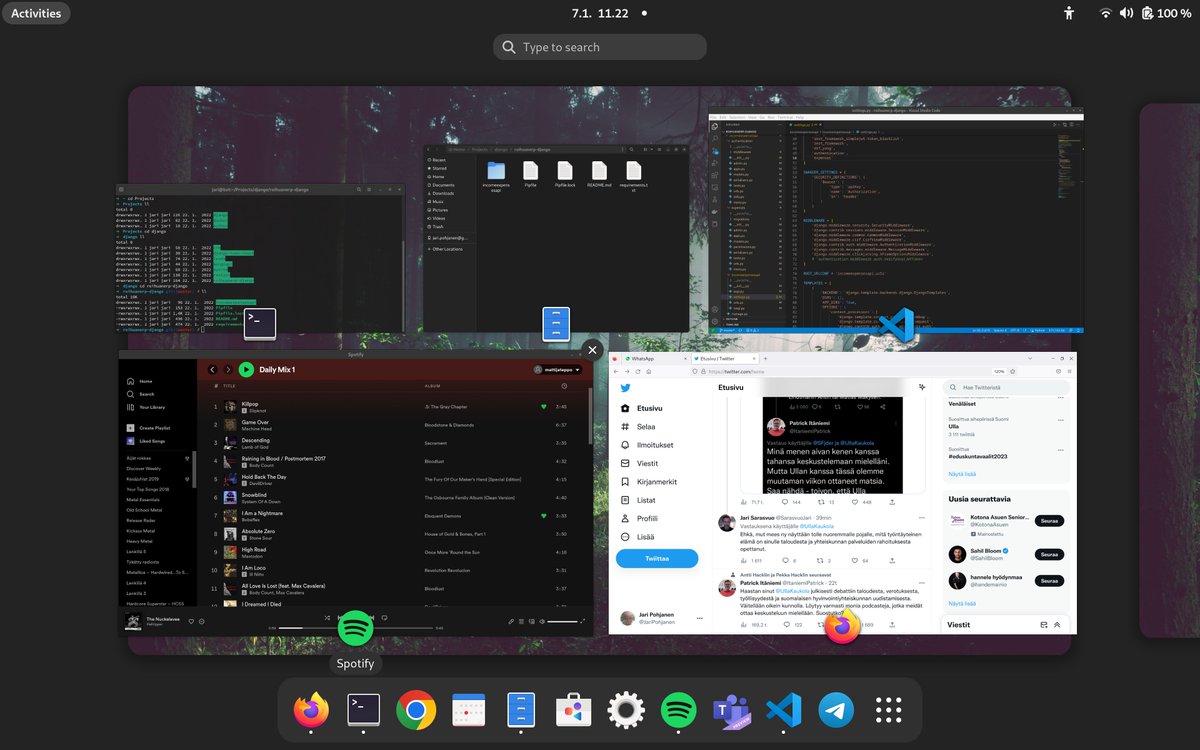 JariPohjanen's tweet image. I have had this personal challenge to use Linux on my home computer as much as possible. Now after one year, I don&apos;t even want to boot to windows side anymore.
#Fedora #Linux #YearOfTheLinuxDesktop