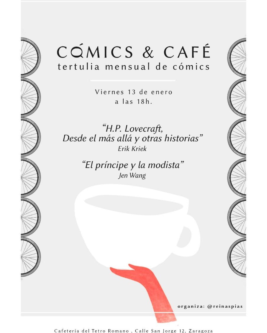 JMDoradoFaces's tweet photo. Este viernes 13 empezamos el año en #comics + #café con el #terror de #hplovecraft adaptado por #ErikKriek "Desde el más allá y otras historias". Otro tipo de cuento nos propone #jenwang en "El príncipe y la modista" para plantear cuestiones de #identidad, #roles y #género https://t.co/lO2O7R1NF6