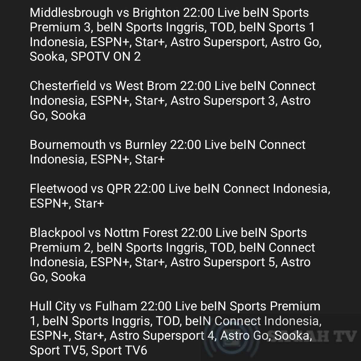 sagahtvlive on Twitter "Jadwal Siaran Langsung FA Cup"