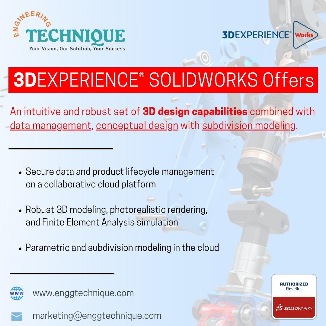 engg_technique's tweet photo. Introducing #3DEXPERIENCESOLIDWORKS – Your Next Generation #Design Solution. 

https://t.co/dYQVIwITcZ 

#3DEXPERIENCEWorks #3DEXPERIENCE #CloudCAD #3DEXPERIENCEPlatform #3DCAD #CloudDesign #FutureofDesign #ProductDesign #SOLIDWORKS2023 #EngineeringTechnique https://t.co/V6naG5kXFY