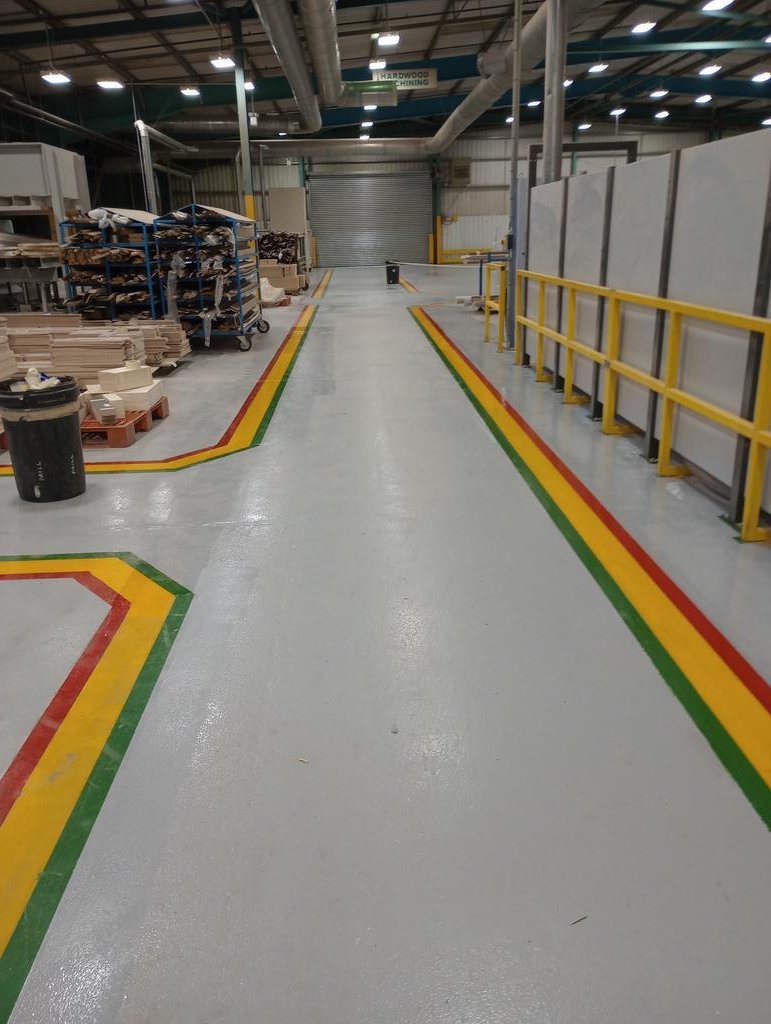 Back on caravan manufacturing site this weekend, a few changes to what we did over Xmas and a new area to apply  epoxy coating to . <a href="/floorpainters/">Floor Painters Ltd</a> <a href="/resbuild/">RBP Limited</a> creating safe and hygienic working environments