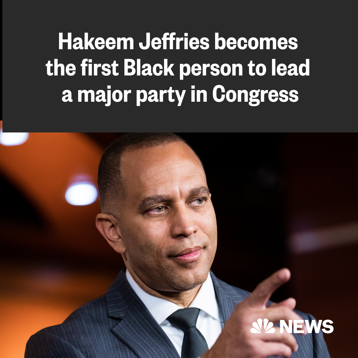 BREAKING: House Minority Leader Jeffries becomes the first Black person to lead a major party in Congress. nbcnews.to/3ZjzGnf
