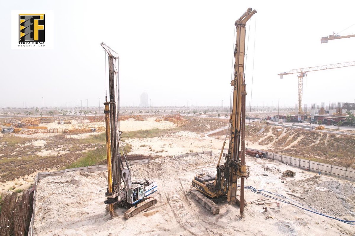terrafirmanig's tweet photo. IMT SRL AF250 and @SoilmecSpa R-516 execute a bored piling project for The Phoenix series by Arkland Properties @EkoAtlantic (354 nos 800mm dia bored piles @ 34m & 36m)
https://t.co/9wRydIHAFU
#cfapiling #foundationengineering #terrafirmang #boredpiles #ekoatlantic #imtsrl https://t.co/feALnus2uB