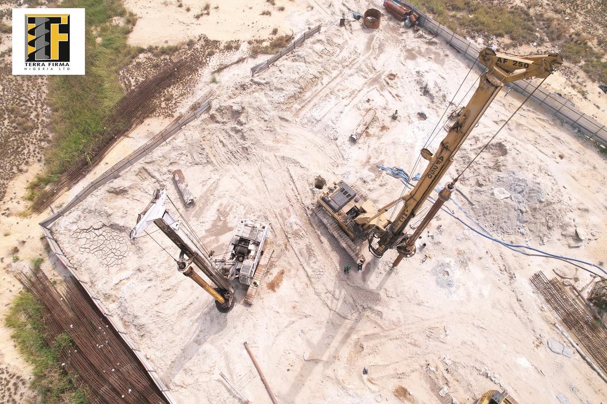 terrafirmanig's tweet photo. IMT SRL AF250 and @SoilmecSpa R-516 execute a bored piling project for The Phoenix series by Arkland Properties @EkoAtlantic (354 nos 800mm dia bored piles @ 34m & 36m)
https://t.co/9wRydIHAFU
#cfapiling #foundationengineering #terrafirmang #boredpiles #ekoatlantic #imtsrl https://t.co/1VAmWaon2Q