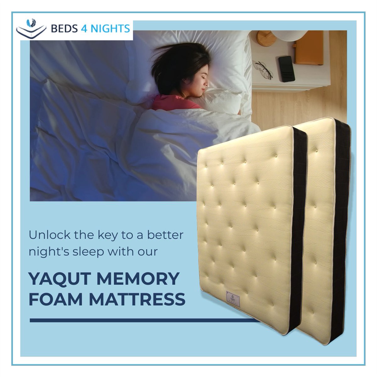 beds4nights's tweet photo. Enjoy a luxurious sleep with a comfortable and excellent support YAQUT memory foam mattress. 

Visit our website and place an order to unlock a better night's sleep.

#memory #memoryfoammattress #memoryfoammattresses #mattress #mattressinabox #100daysofkantara #TinaDatta https://t.co/cwaOulxWmE