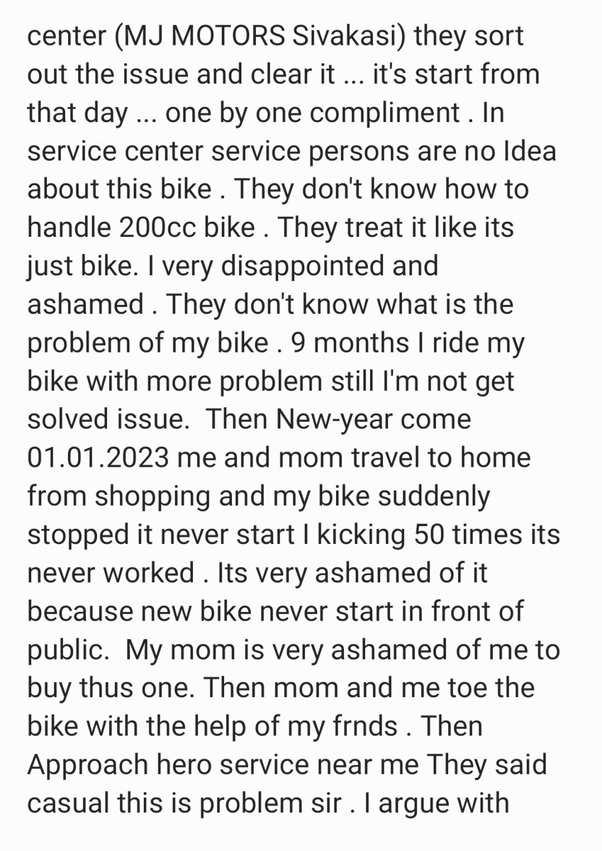 3mShankar's tweet photo. @HeroMotoCorp 
Hi Heromotocorp 
Best bike comes with worst service 
With my Pain and ashamed experience.
 what do I do ? https://t.co/lHrcDlqfdS