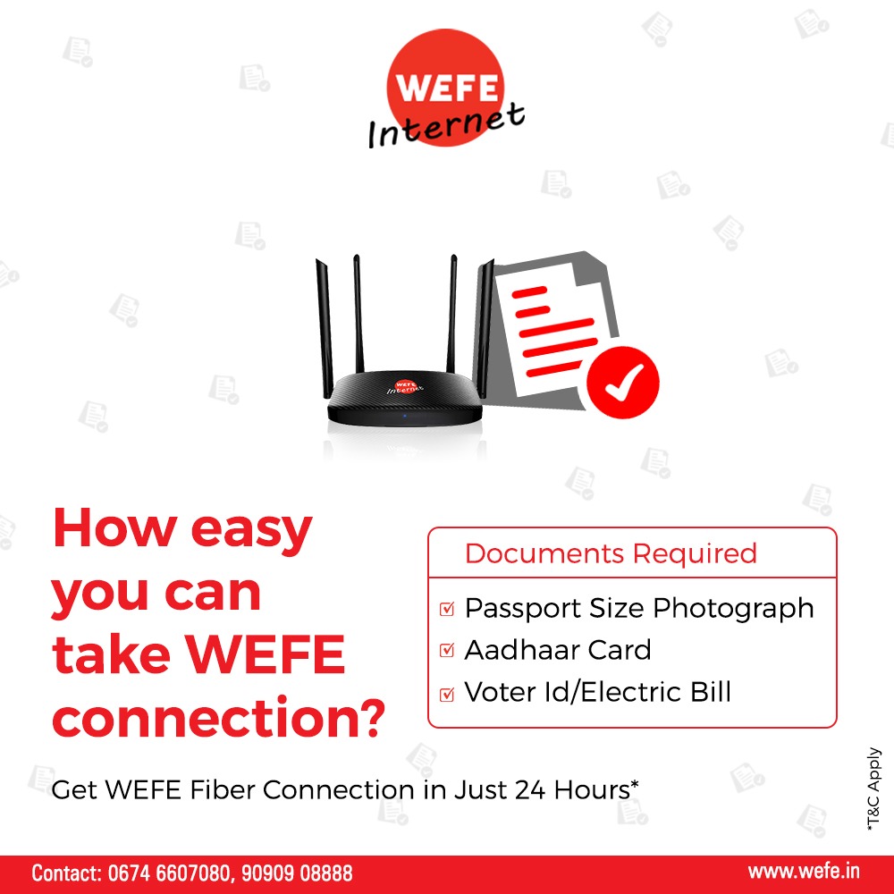 wefeinternet's tweet photo. Getting connected to the super fast WEFE Internet is just super easy. Simply Send your location to 9090908888, and we will get in touch with you.
#INTERNET #HighSpeedInternet #wefe #Odisha #Bhubaneswar #firstmonthfree #internetspeed #internetserviceprovider https://t.co/RAhyBiSqZe