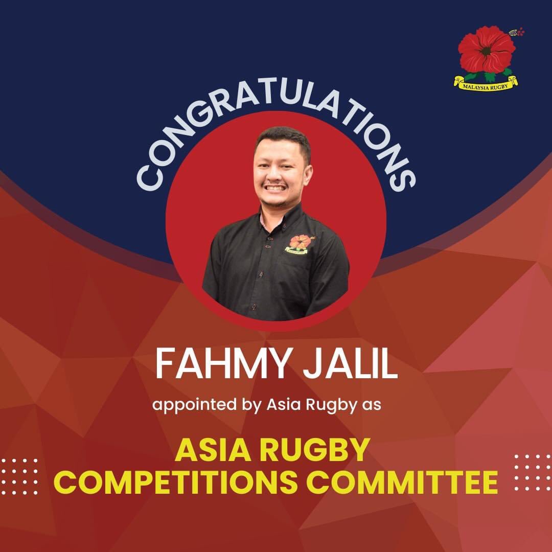 We are pleased to announce that the Vice President and Director of Malaysia Rugby Competitions, Mr Fahmy Jalil has been appointed by Asia Rugby as the Asia Rugby Competitions Committee with effect from 5 January 2023. 

#malaysiarugbyofficial #malaysiarugby #asiarugby