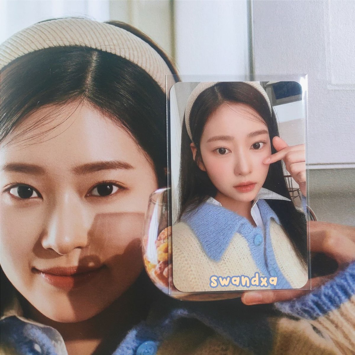 swandxa's tweet photo. wts / want to sell
pc bene mukor minju (bando love sign!) 
price? dm ✨ https://t.co/diFEDeugcy