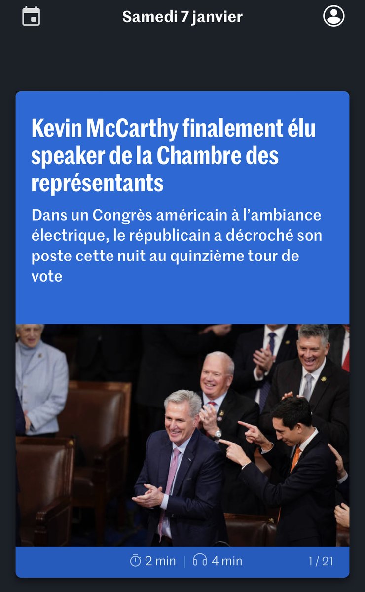LaMatinale_M's tweet photo. Bonjour, à lire ou à écouter dans La Matinale du jour : Kevin McCarthy élu speaker de la Chambre des représentants aux Etats-Unis, les enjeux de la réforme des retraites, le piratage de "Charlie Hebdo", la cheffe étoilée Julia Sedefdjian... C'est ici : https://t.co/VGWkumJcZD https://t.co/VIUYZkXTNw