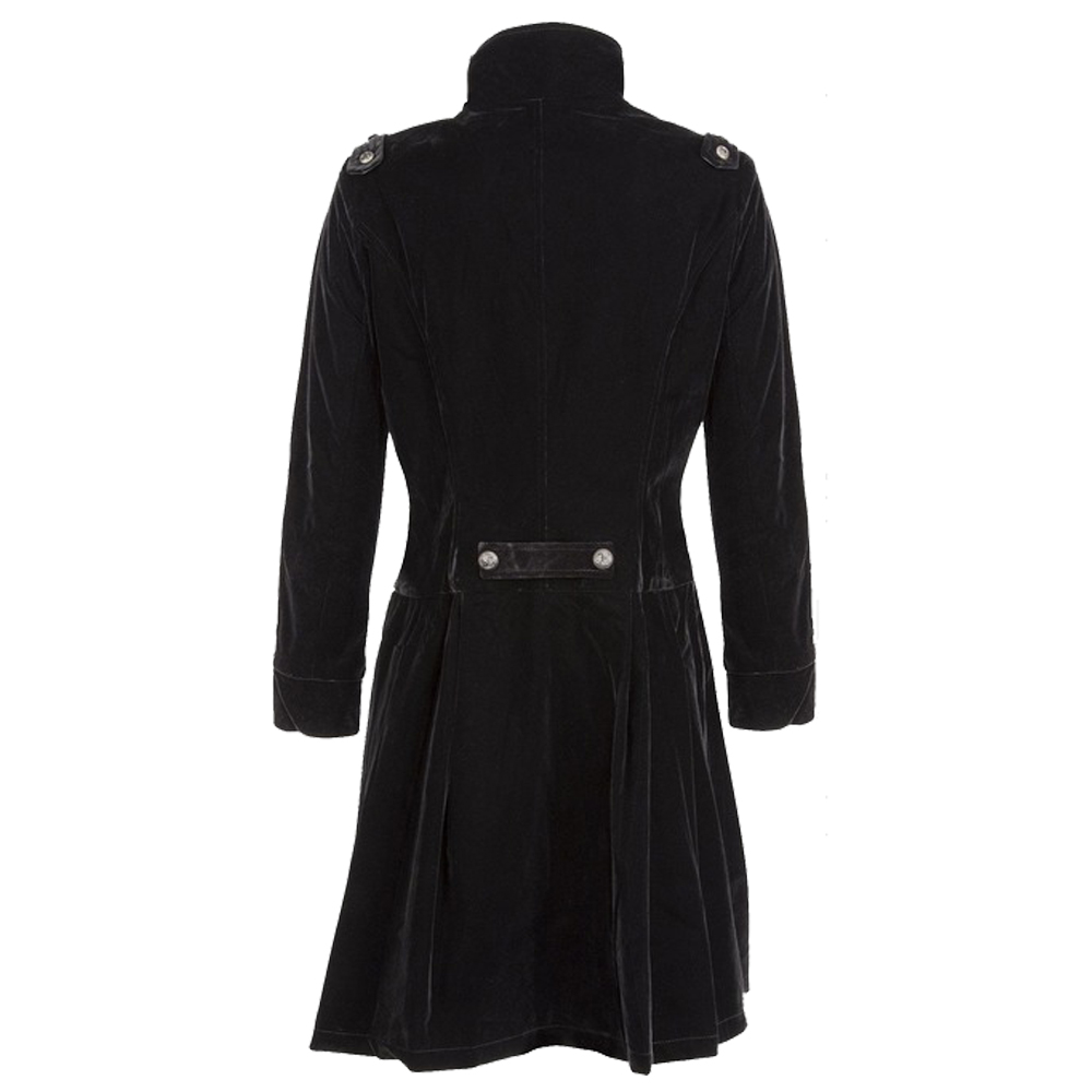 Women Black Velvet Coat Alternative Clothes Women's Gothic Coats Buy More Women's Goth Coats Here At The Dark Attitude #womengothiccoats #gothcoats #womengothicclothing thedarkattitude.com/women-black-ve…