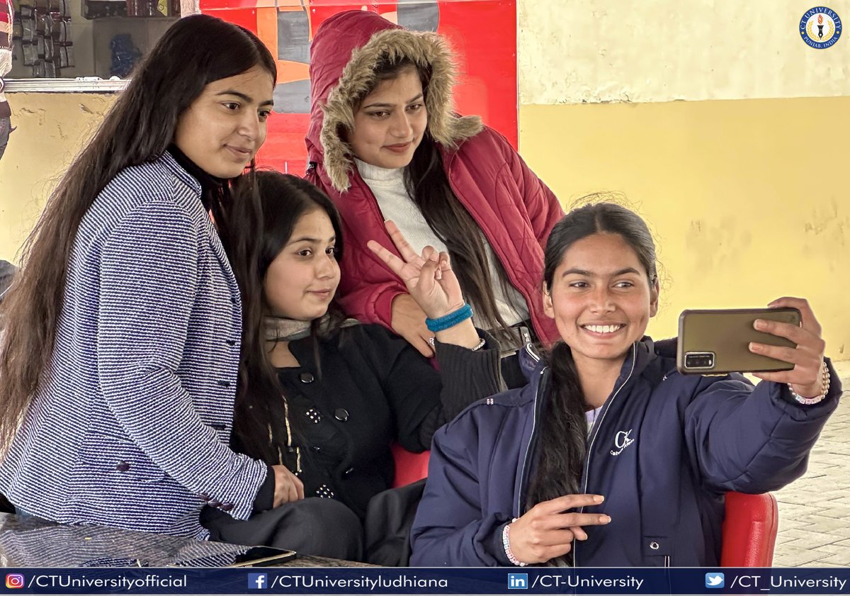 CT_University's tweet photo. Fill your life with Good Friends and Good Joyful Moments ✌️
#LifeAtCTU #students #memorablemoments #happiness #joy #goodfriends #selfietime #teamCT #celebrating25years #since1997 #silverjubilee #25yearsoflegacy #CTians #Bestuniversity #besteducation #CareerBeginsHere https://t.co/UolOjVyWZ1
