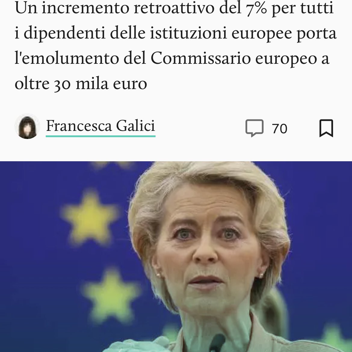 MarcoRizzo1959's tweet photo. Dopo gli sms col Ceo di Pfizer, gli europarlamentari coi sacchi di banconote, la Ursula von der Leyen si aumenta lo stipendio del 7% retroattivo per sè stessa e tutta la parrocchia. Sono quasi 400mila euro l’anno. Voi pensate ai Maneskin, alle bollette e a mangiare grilli… https://t.co/gF3gSeyhw3