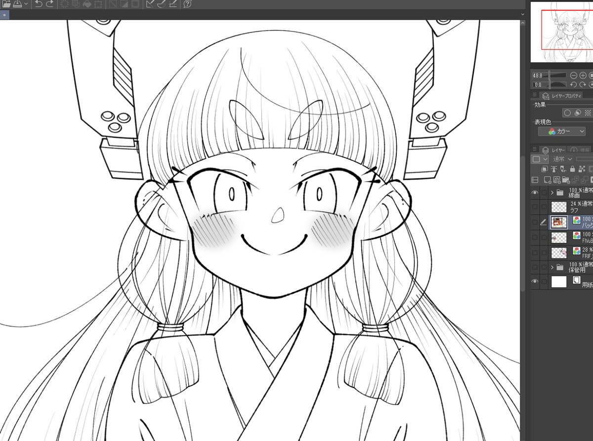 「🌟線画はけっこう、見えないところまで描いちゃう派。 後で「ここの線気に入ってたのにぃ～😫」と思いながら 消したりし」しんの漫画
