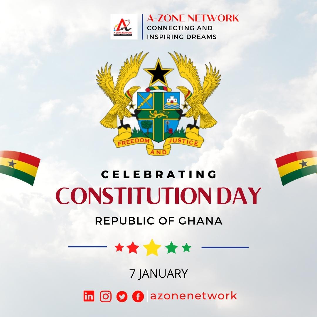 From @AzoneNetwork, to every #Ghanaian, we want to wish you a delightful #ConstitutionDaily. 
Our democracy is worth celebrating

Let us keep working to be the yardstick 🥳.

#ConstitutionDay 
#AzoneNetwork