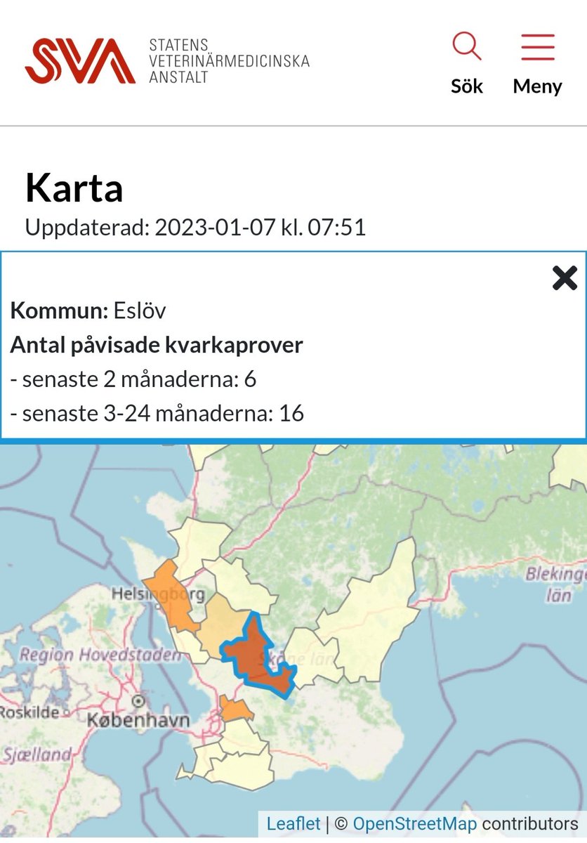 Vaccination mot kvarka kan rekommenderas för hästar som utsätts för smittrisker. Senaste tiden har SVA fått positiva kvarkaprover från Eslöv, Falköping, Helsingborg, Kristinehamn, Kungsbacka,  Linköping, Staffanstorp, Töreboda, Västerås, Svalöv och Värmdö,