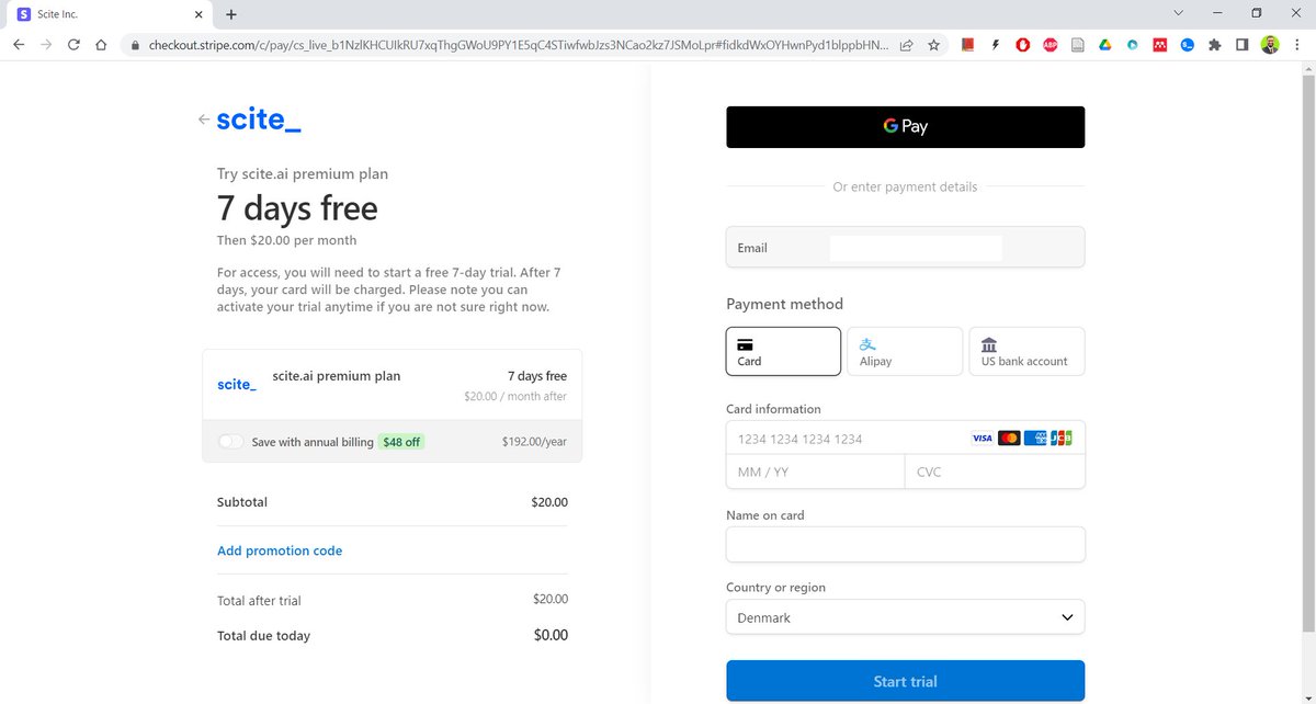 Mushtaq Bilal, PhD on Twitter "Fill in your credit card details to