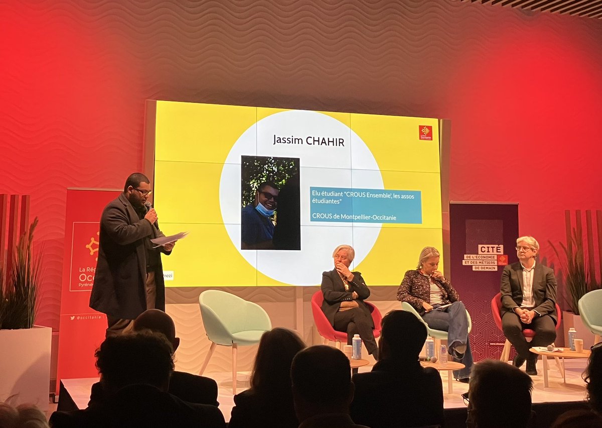 Présentation de la Stratégie Régionale de l’ESRI de la Région <a href="/Occitanie/">Région Occitanie</a>.

Nous avons pu y rappeler l’importance d’assurer des conditions de vie dignes aux étudiants pour permettre leur réussite.

Merci <a href="/NadiaPellefigue/">Nadia Pellefigue</a> d’y avoir impliqué les étudiants !