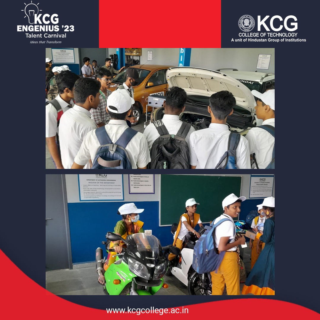 KCGtechnology's tweet photo. The Bumper to Bumper Workshop held as part of KCG Engenius '23 gave school students an exciting opportunity to understand the inner workings of four wheelers.
#KCGCollege #kcgcollegeoftechnology #kcgtech #kcgengenius #interschoolcompetition https://t.co/HuVmkrFo0b