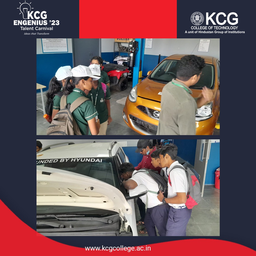 KCGtechnology's tweet photo. The Bumper to Bumper Workshop held as part of KCG Engenius '23 gave school students an exciting opportunity to understand the inner workings of four wheelers.
#KCGCollege #kcgcollegeoftechnology #kcgtech #kcgengenius #interschoolcompetition https://t.co/HuVmkrFo0b