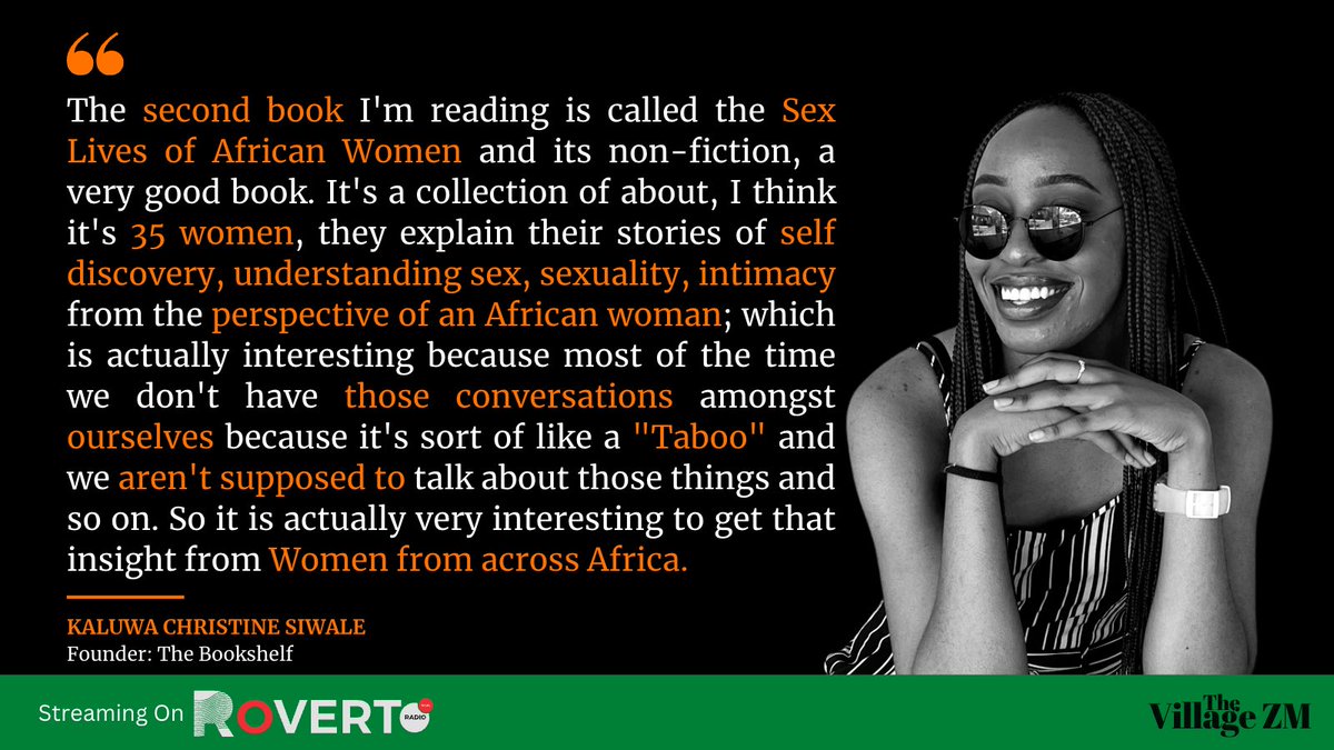 TheVillageZM's tweet image. Go to RovertRadio.com to listen to our conversation with @thekaluwa, founder of #TheBookshelf about African Literature. #ListenWithYourHeart #TheVillageZM