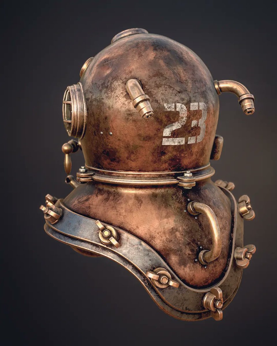 TwoFox4's tweet photo. WIP Underwater helmet
#3DCG #cgi #Substance3DPainter #Zbrush #3DModel #3dmodeling https://t.co/A5EncLrEfU