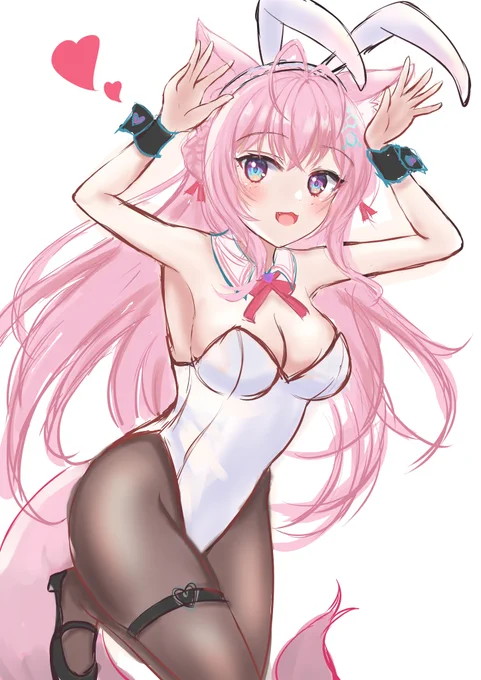 白バニーこよちゃん描いてます 