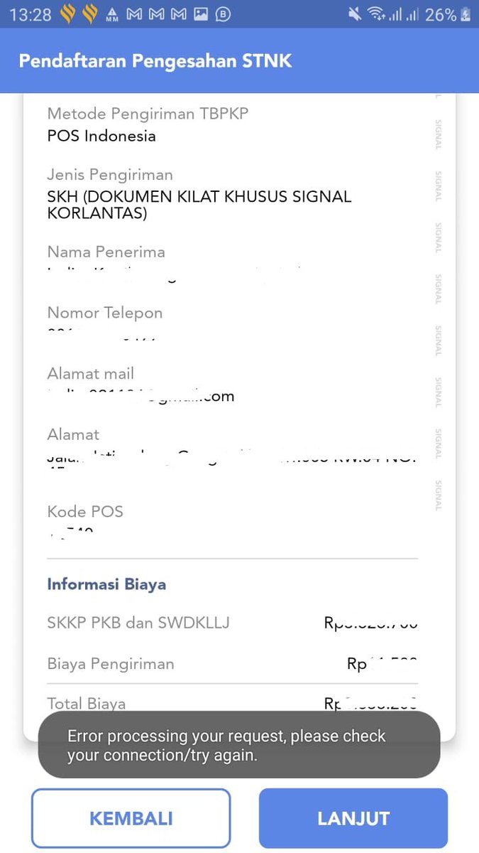YusApriadi's tweet photo. @SamsatDigital Hi min @SamsatDigital @poldametrojaya saya mau share pengalaman buruk saya pakai Aplikasi Signal sejak tgl 24 Desember 2022 lalu, saat saya mau perpanjang STNK tahunan yg jatuh tempo tgl 4 Januari 2023 tsb selalu gagal saat mau bayar pdhal uda berhasil terdaftar nopolnya knp ya? https://t.co/tqVFrSjqHe