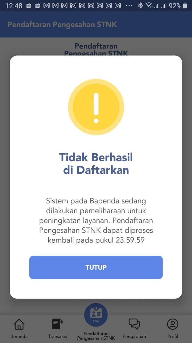 YusApriadi's tweet photo. @SamsatDigital Hi min @SamsatDigital @poldametrojaya saya mau share pengalaman buruk saya pakai Aplikasi Signal sejak tgl 24 Desember 2022 lalu, saat saya mau perpanjang STNK tahunan yg jatuh tempo tgl 4 Januari 2023 tsb selalu gagal saat mau bayar pdhal uda berhasil terdaftar nopolnya knp ya? https://t.co/tqVFrSjqHe
