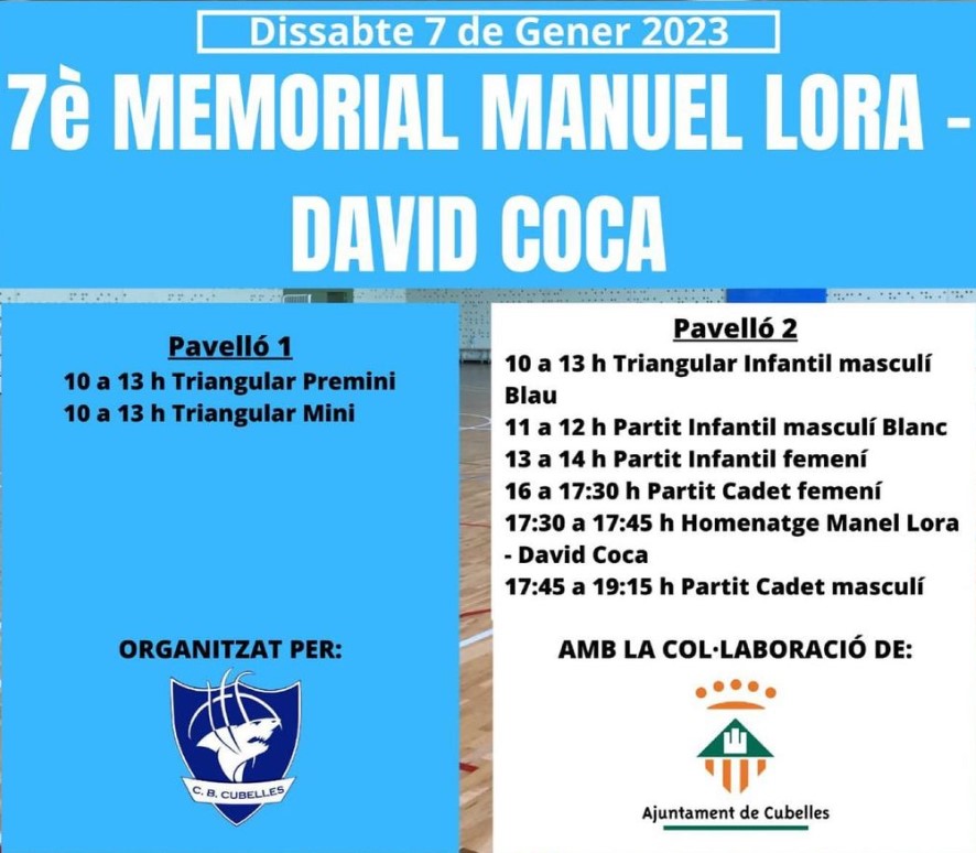cbsaps's tweet image. L&apos;infantil masculí participarà a partir de les 10h en un triangular organitzat pel @cbcubelles per celebrar el 7è Memorial Manuel Lora-David Coca. 

#cbsaps_sdespanyol #poblesec #basquet #barcelona