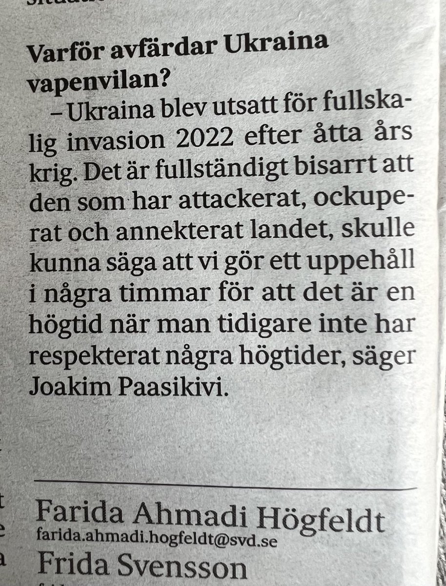 Hesnes's tweet photo. Överstelöjtnanten ger svar på tal till SvDs reporter: https://t.co/IA5odaZuQF
