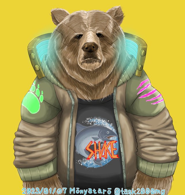 新しいアイコン絵描きました。
CyberPunk2077にはまってるのでサイバー熊になりました。 