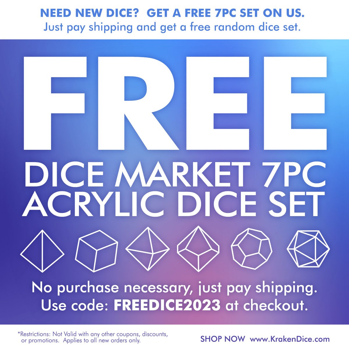 Kraken Dice on Twitter "48 Hours of Freebies check it out on our