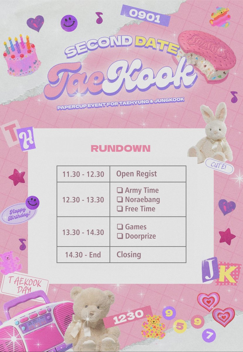 SecondDate_TK's tweet photo. [Announcement]

      𝐒𝐞𝐜𝐨𝐧𝐝 𝐃𝐚𝐭𝐞 𝐓𝐚𝐞𝐤𝐨𝐨𝐤

Hallo.. Here we inform you regarding 
the details of the @SecondDate_TK
event 💗

If you have any questions, feel 
free to dm us ✨

#SecondDateTaekook 
#PaperCupEvent
#Taekook #태국 https://t.co/6dqG3oYvFn