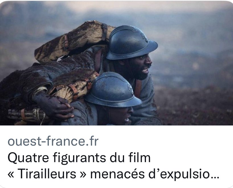 4 figurants du film #Tirailleurs d’#Omar_SY visés par une #OQTF.

Donc on peut travailler malgré l’obligation de quitter le territoire?Ou c’était du travail dissimulé?