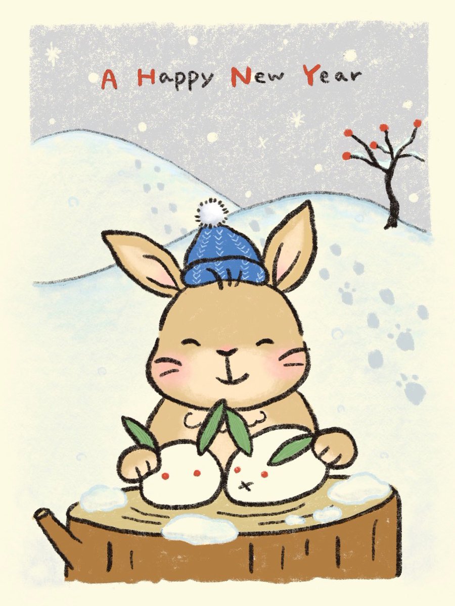 osakanasketch's tweet photo. 遅くなりましたがあけましておめでとうございます🐰🎍🍊
今年もまったりマイペースに好きなものを楽しんでいこうと思います🌈🎨 https://t.co/vA9iiBvsi6