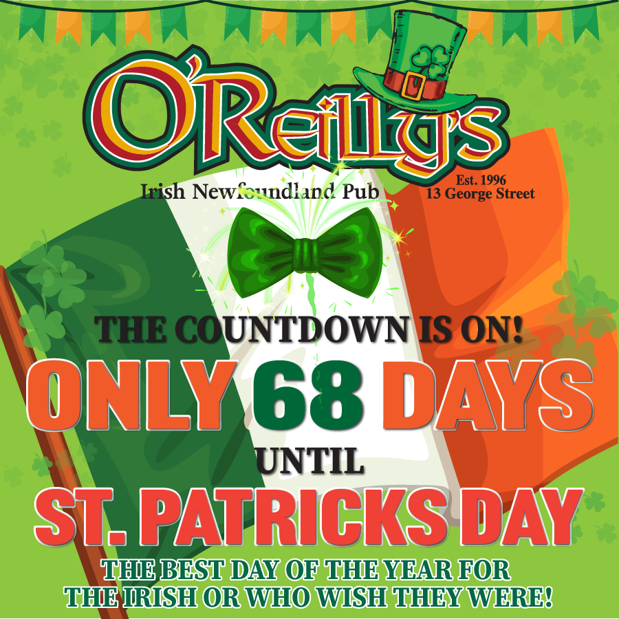 oreillys_pub's tweet photo. 68 days! But who's counting😉🍀

#stpatricksdaycountdown #68 #georgestreet #downtownstjohns https://t.co/TV1ZvsUTzk