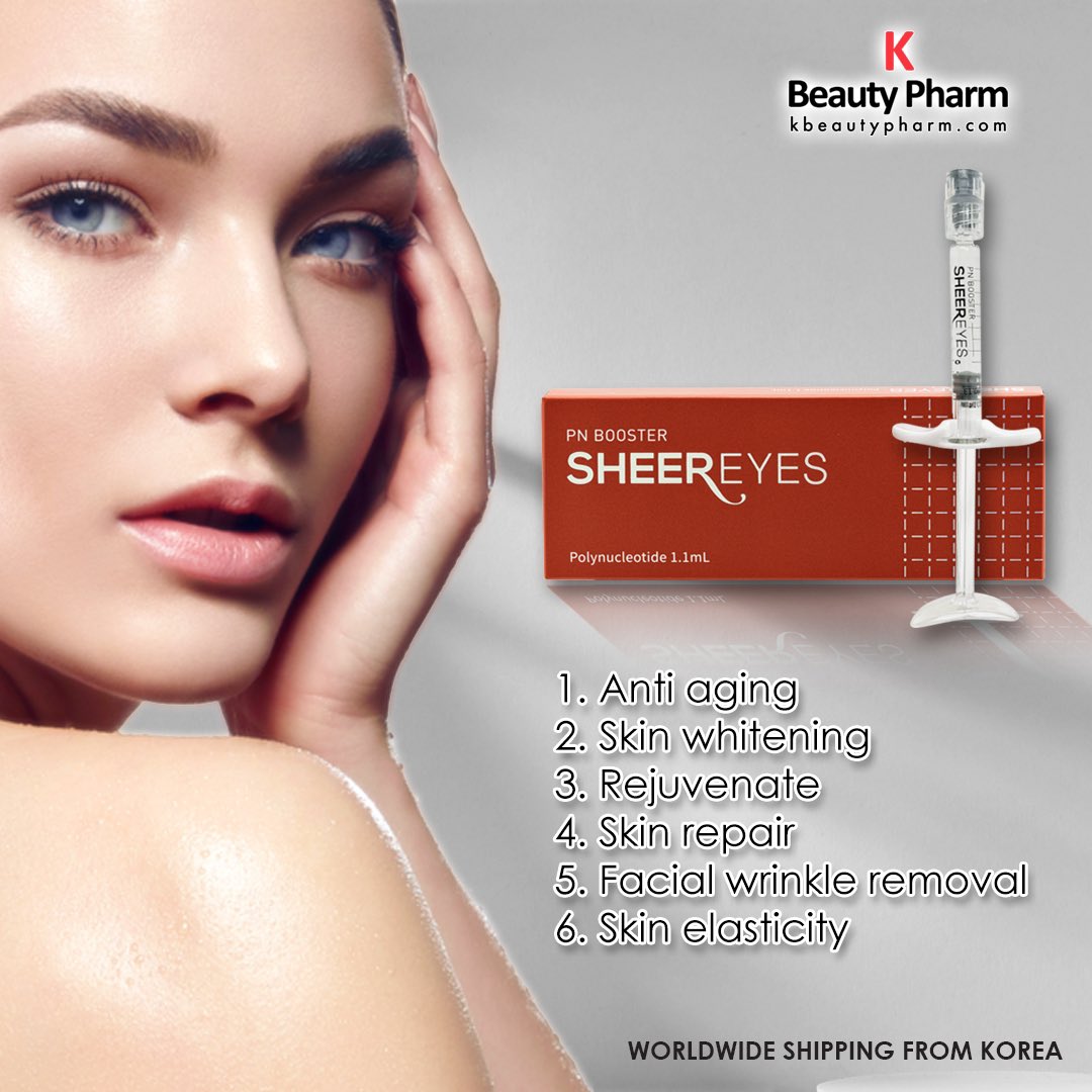 KbeautyPharm's tweet photo. SHEEREYES - PN Booster 🇰🇷
 ( Polynucleotide 1.1mL ) - 2mg/mL

SHEEREYES is a high-quality tissue stimulator with PN as it main ingredient 

#sheereyes #skinbooster #antiaging #skinwhitening #skinrejuvenation #lumieyes #wrinklereduction #kbeautypharm https://t.co/QMMUElqJWY