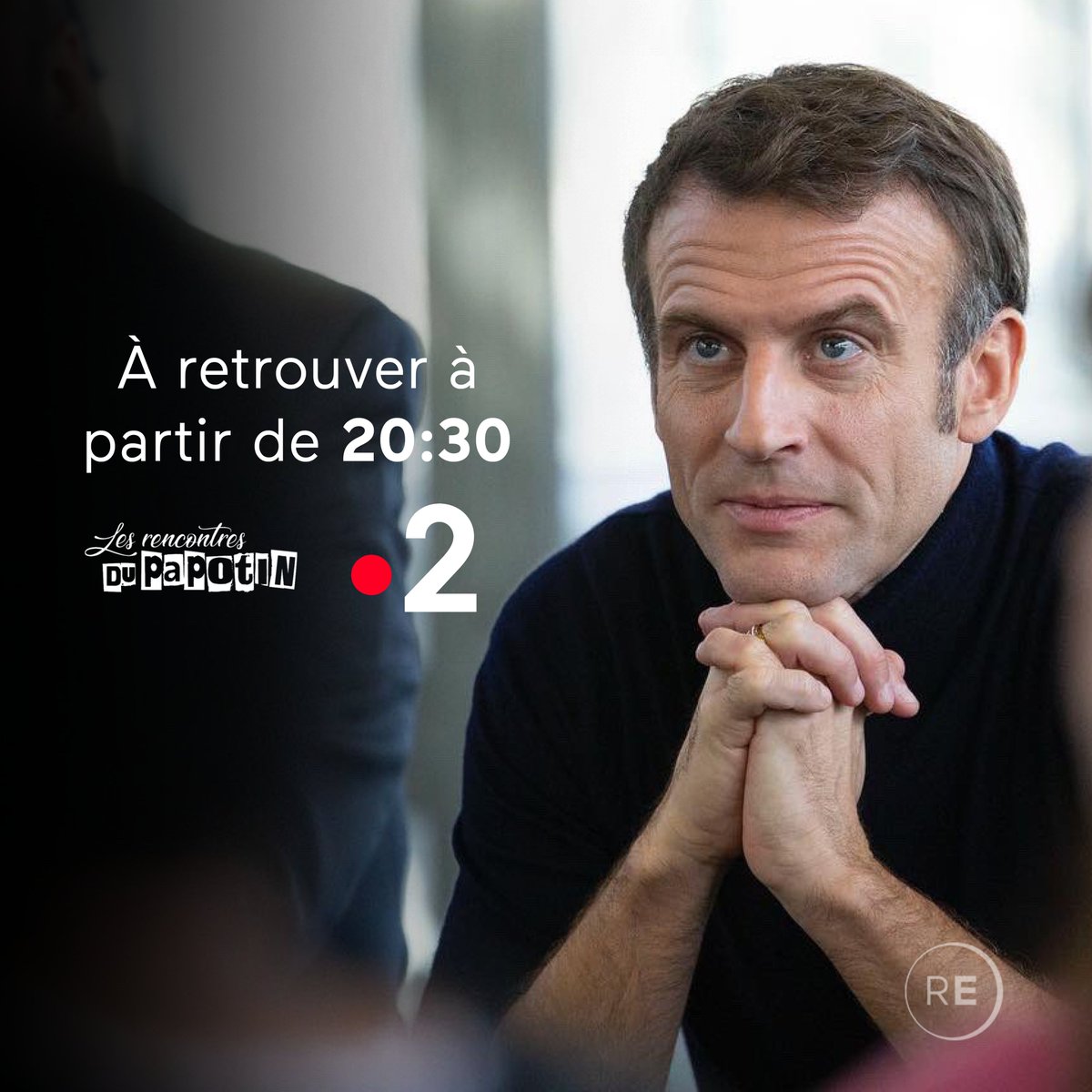 Renaissance's tweet photo. Retrouvez Emmanuel Macron ce soir à partir de 20:30 sur France 2.

Il répondra aux questions sans fard de 50 journalistes atteints de troubles du spectre autistique. https://t.co/Vs0V7ZTXBx
