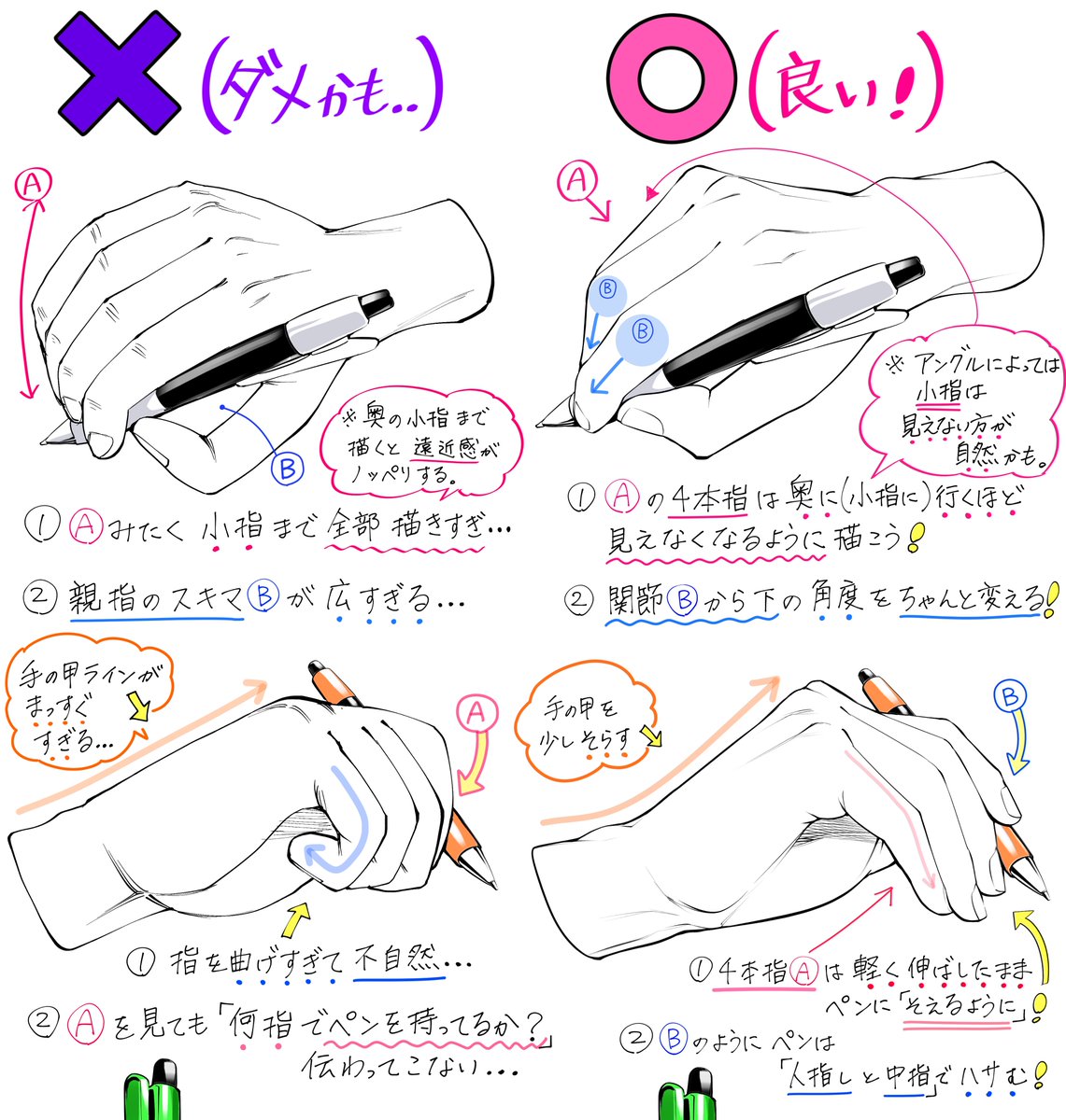 『手の描き方がもっと上達したい‼️』

✨って人ほど上手くなりやすい✨

【手の作画についての図解まとめ✍️】

6年間📝作り続けている講座はこちら👇
https://t.co/UKiQpTPtxd

【FANBOX】は月初め登録がお得🉐✨
🔻500枚以上の図解が見放題できます‼️ 