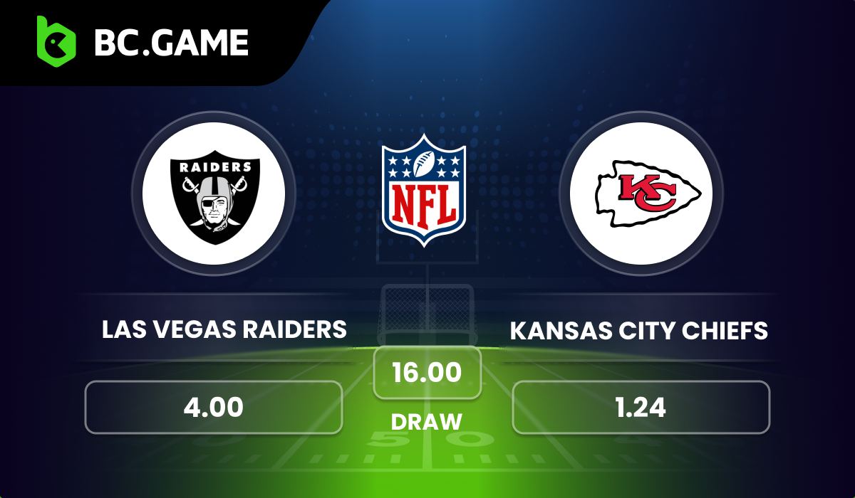 #NFL&#127944;  

Game between the Las Vegas Raiders and the Kansas City Chiefs

Las Vegas &#127386; Kansas City

&#128073;Don&#39;t wait,Place your bet: 

