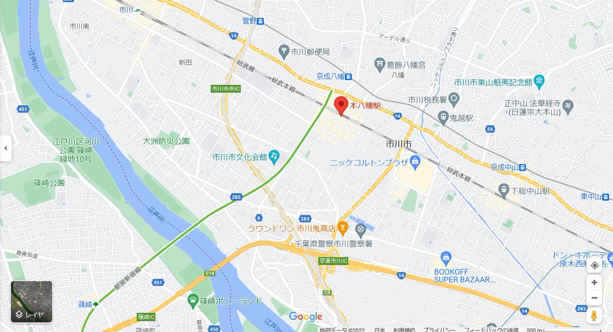 URA_yono's tweet photo. 都営地下鉄なのに千葉県に駅がある都営新宿線本八幡駅 https://t.co/pKGVYPt8dm