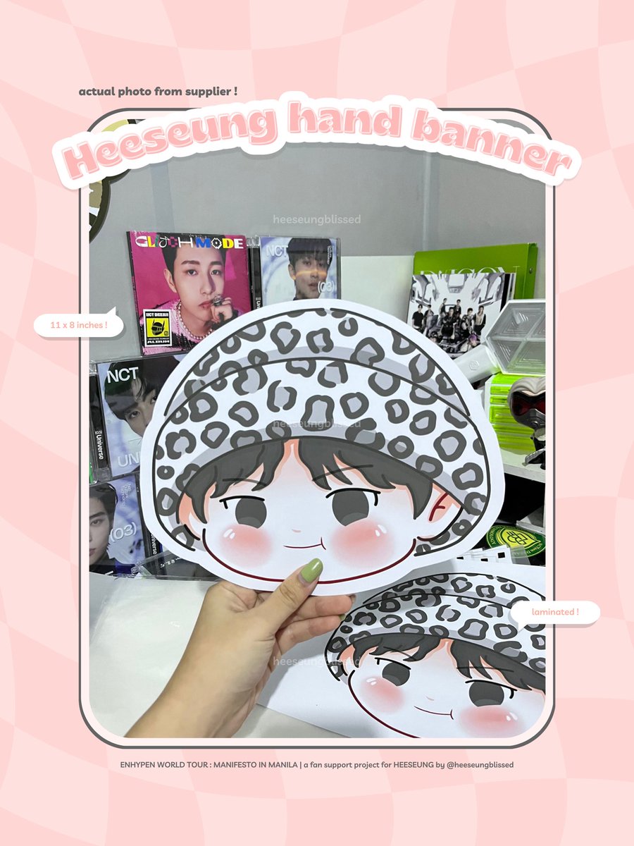 heeseungblissed's tweet photo. 𓏔 heeseung hand banner preview (ง^︠.^︡)ง💗
here's a raw sample print provided by supplier for u guys to have an idea! alignment and other changes will be done once machine cut na sila ^^

big thanks to all our donors for their generous support~ donations are still open, tysm! https://t.co/dTNrIOhA1u