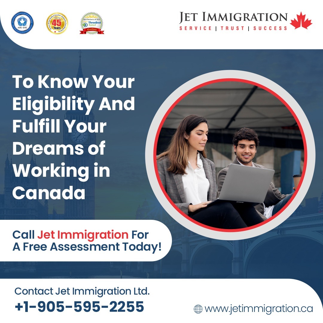 Let JET Immigration help you determine your eligibility and make your move happen.
Call us for a free assessment today!
+1-905-595-2255
Visit us: jetimmigration.ca

#immigrationservices #canadaimmigration #workpermitcanada
#canadaemployment #immigrationconsulting
