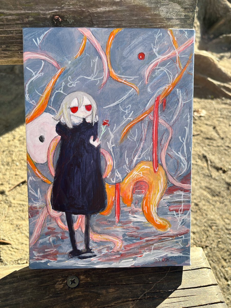 「#よるの火葬 悪意のリボン SMキャンバスにアクリル 」|マシュー / つ02a コミティア144のイラスト
