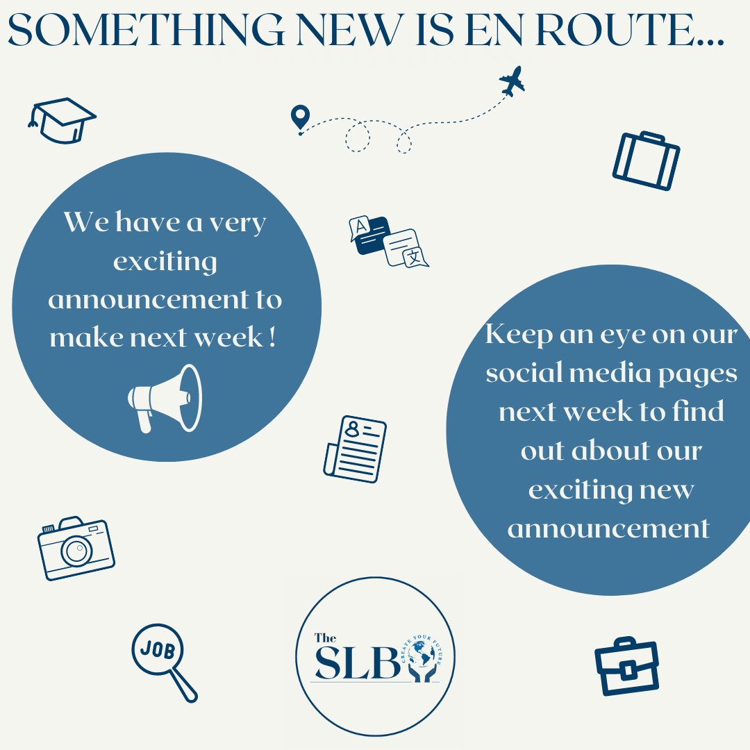 SLB_UK's tweet photo. We have a very exciting announcement to make next week !  

Keep an eye on our social media pages next week to find out... 

#hiring #languages #recruitment #jobsearch #jobs #hiringnow #travel #recruitmentagency https://t.co/WHAZwBaemC